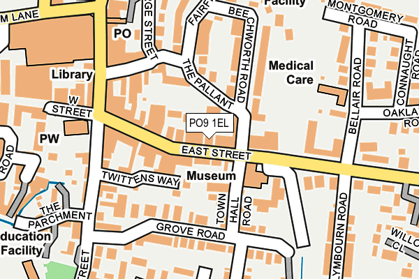 PO9 1EL map - OS OpenMap – Local (Ordnance Survey)