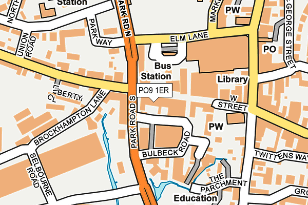 PO9 1ER map - OS OpenMap – Local (Ordnance Survey)