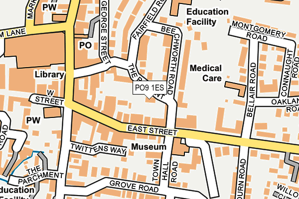 PO9 1ES map - OS OpenMap – Local (Ordnance Survey)