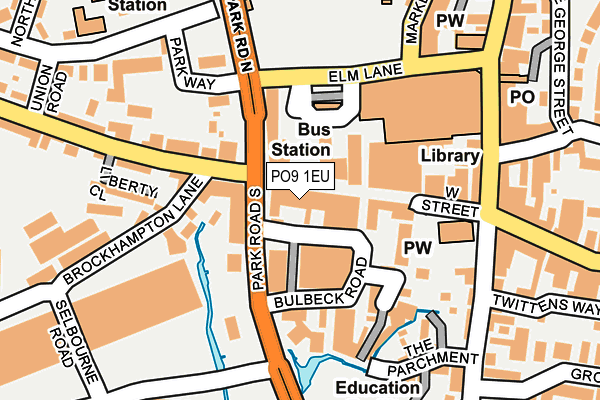 PO9 1EU map - OS OpenMap – Local (Ordnance Survey)