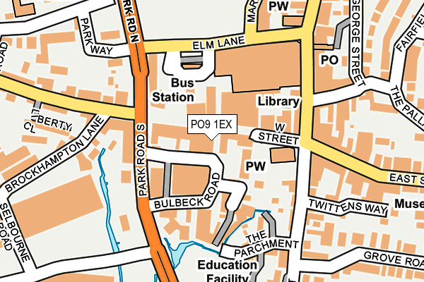 PO9 1EX map - OS OpenMap – Local (Ordnance Survey)