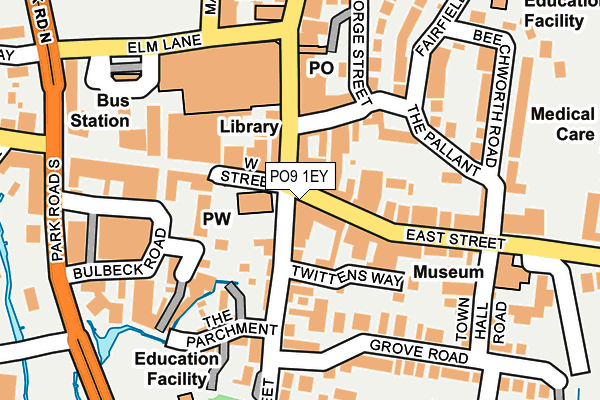 PO9 1EY map - OS OpenMap – Local (Ordnance Survey)