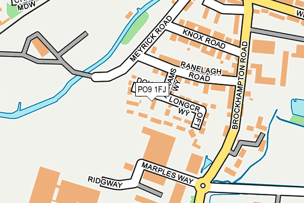 PO9 1FJ map - OS OpenMap – Local (Ordnance Survey)