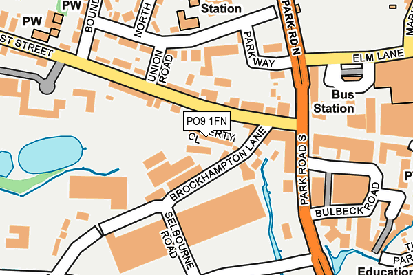 PO9 1FN map - OS OpenMap – Local (Ordnance Survey)