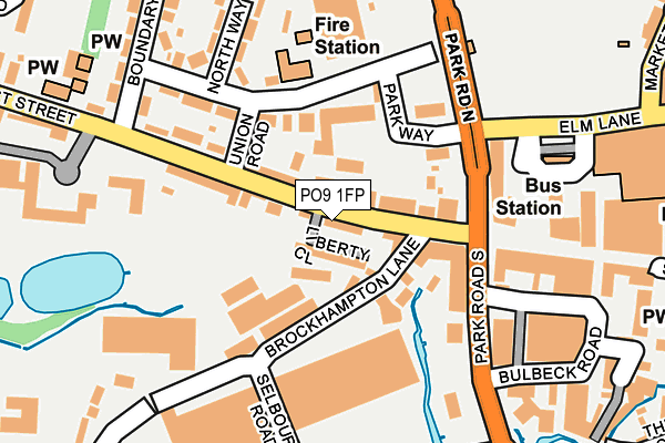 PO9 1FP map - OS OpenMap – Local (Ordnance Survey)