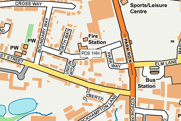 PO9 1HH map - OS OpenMap – Local (Ordnance Survey)