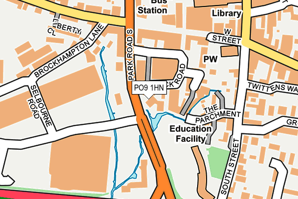 PO9 1HN map - OS OpenMap – Local (Ordnance Survey)