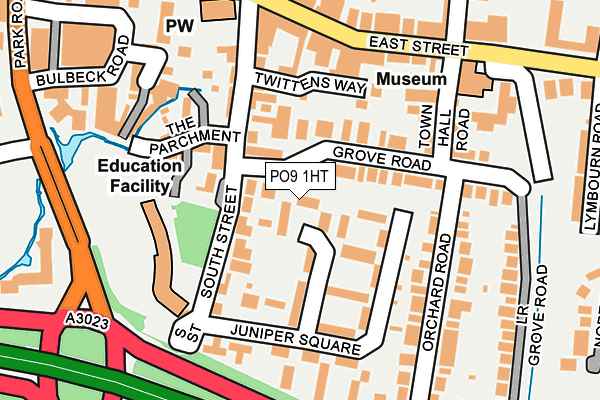 PO9 1HT map - OS OpenMap – Local (Ordnance Survey)