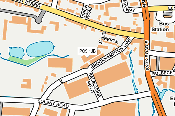 PO9 1JB map - OS OpenMap – Local (Ordnance Survey)