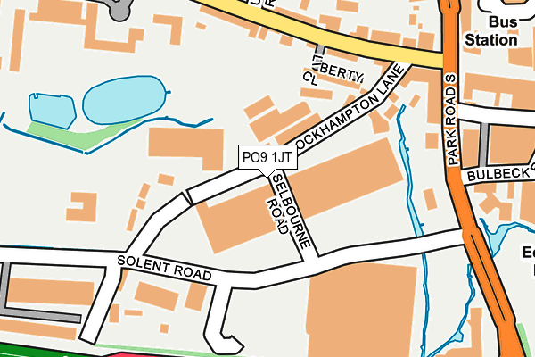 PO9 1JT map - OS OpenMap – Local (Ordnance Survey)