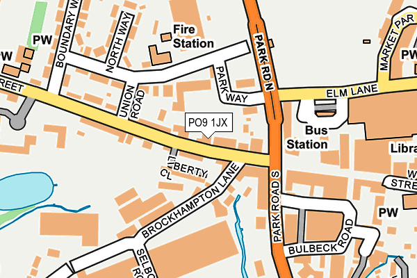 PO9 1JX map - OS OpenMap – Local (Ordnance Survey)