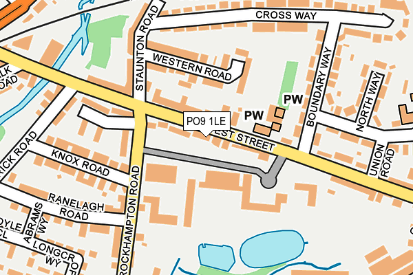 PO9 1LE map - OS OpenMap – Local (Ordnance Survey)