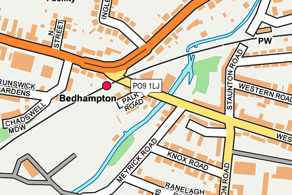 PO9 1LJ map - OS OpenMap – Local (Ordnance Survey)