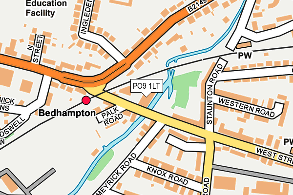 PO9 1LT map - OS OpenMap – Local (Ordnance Survey)