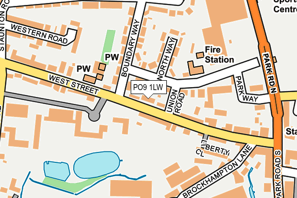 PO9 1LW map - OS OpenMap – Local (Ordnance Survey)