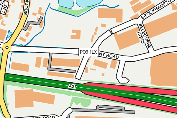 PO9 1LX map - OS OpenMap – Local (Ordnance Survey)