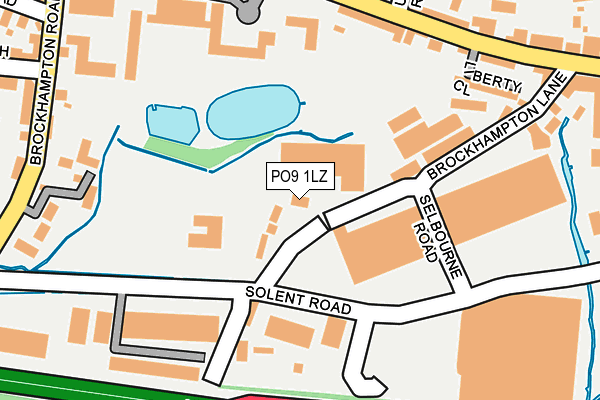 PO9 1LZ map - OS OpenMap – Local (Ordnance Survey)