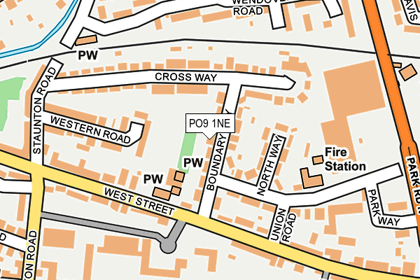 PO9 1NE map - OS OpenMap – Local (Ordnance Survey)
