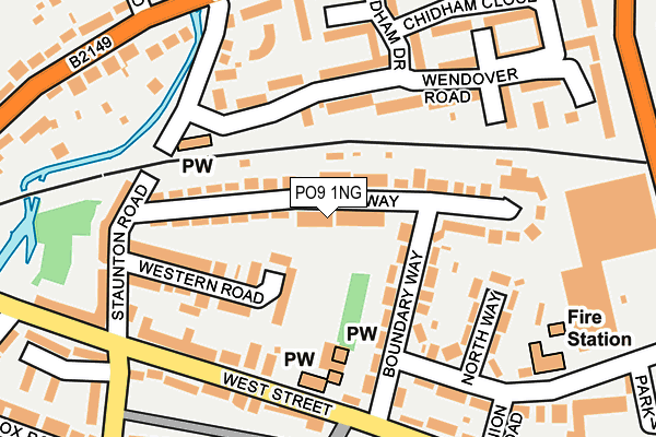 PO9 1NG map - OS OpenMap – Local (Ordnance Survey)