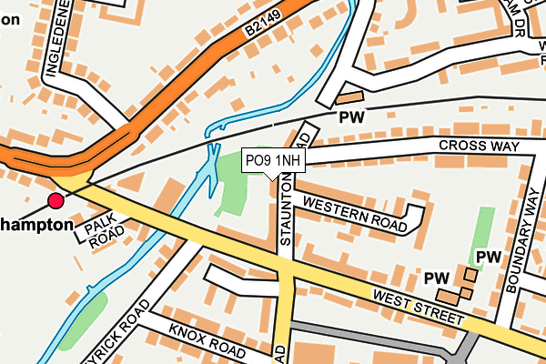 PO9 1NH map - OS OpenMap – Local (Ordnance Survey)