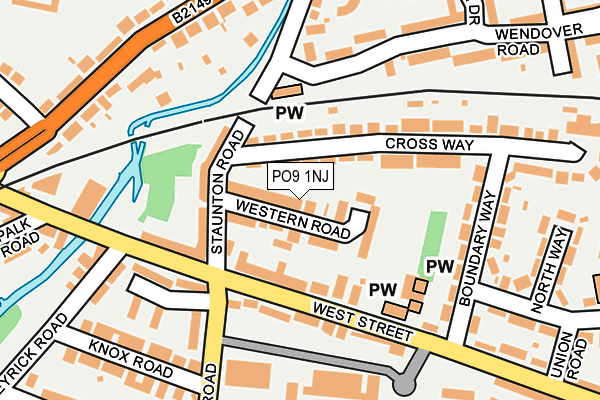 PO9 1NJ map - OS OpenMap – Local (Ordnance Survey)
