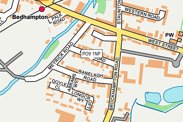 PO9 1NP map - OS OpenMap – Local (Ordnance Survey)