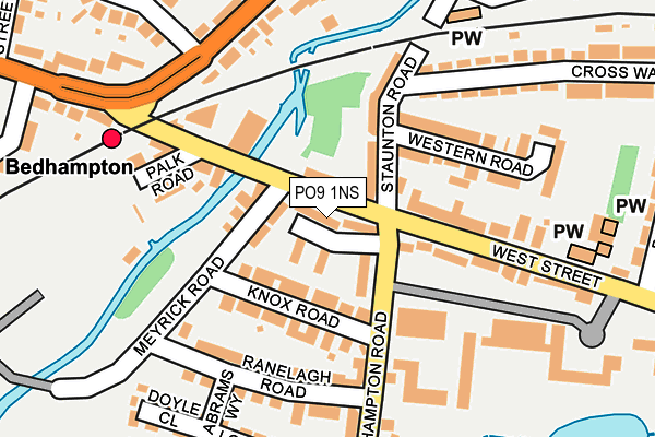 PO9 1NS map - OS OpenMap – Local (Ordnance Survey)