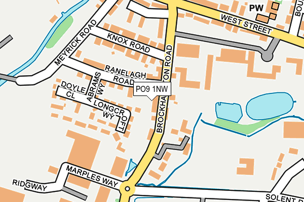 PO9 1NW map - OS OpenMap – Local (Ordnance Survey)