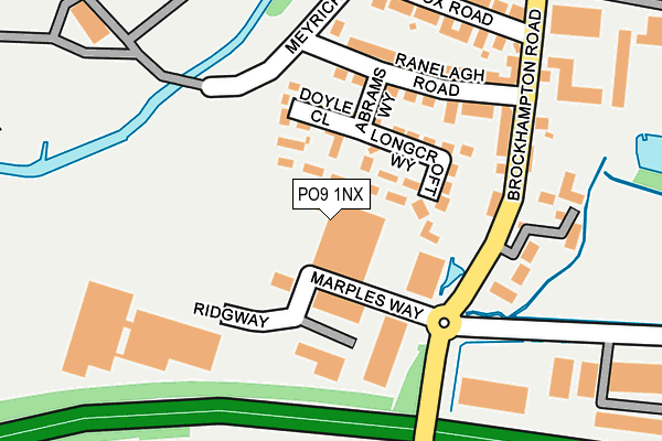 PO9 1NX map - OS OpenMap – Local (Ordnance Survey)