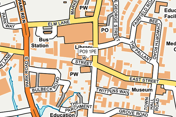 PO9 1PE map - OS OpenMap – Local (Ordnance Survey)