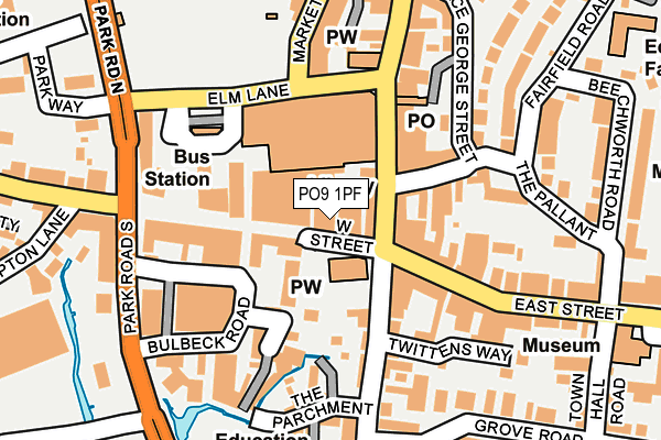 PO9 1PF map - OS OpenMap – Local (Ordnance Survey)