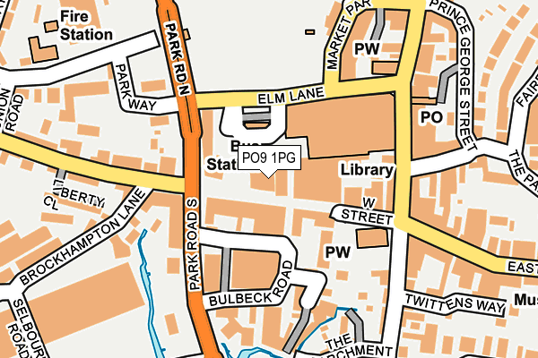 PO9 1PG map - OS OpenMap – Local (Ordnance Survey)