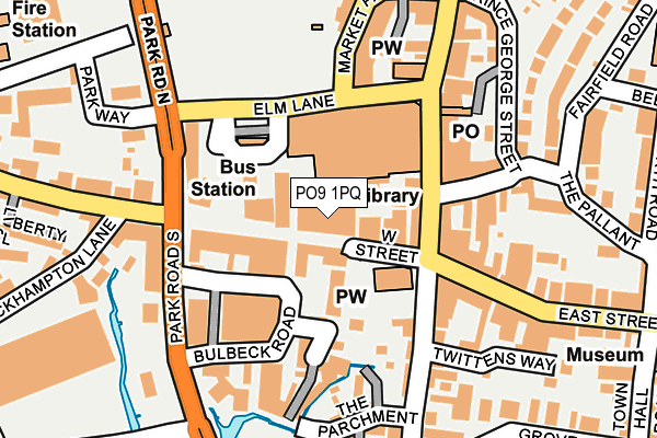 PO9 1PQ map - OS OpenMap – Local (Ordnance Survey)