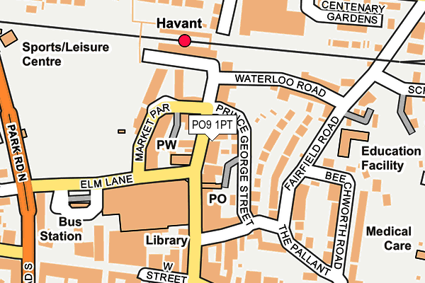 PO9 1PT map - OS OpenMap – Local (Ordnance Survey)