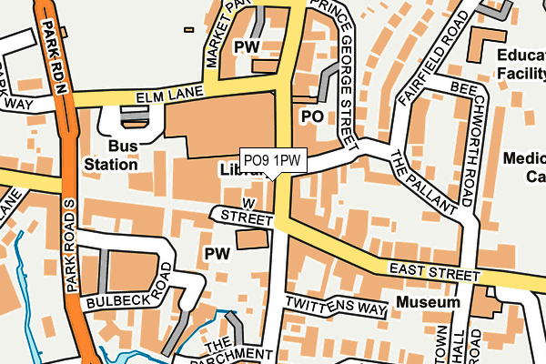 PO9 1PW map - OS OpenMap – Local (Ordnance Survey)