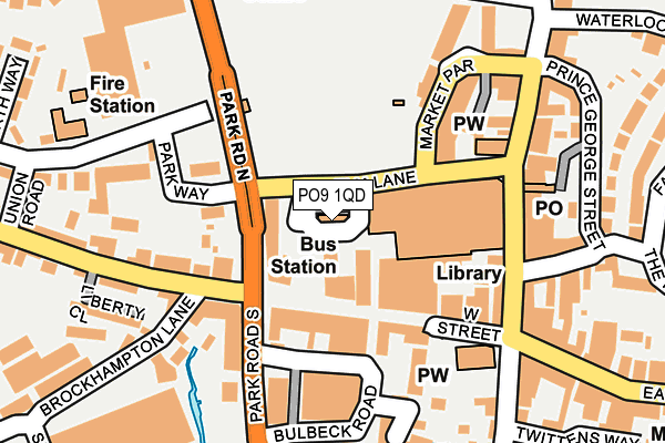 PO9 1QD map - OS OpenMap – Local (Ordnance Survey)