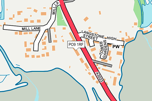 PO9 1RF map - OS OpenMap – Local (Ordnance Survey)