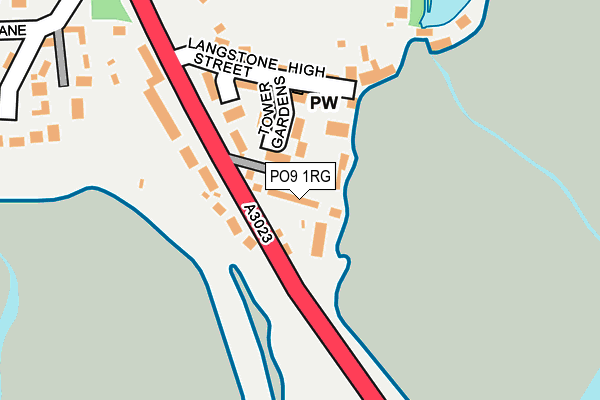 PO9 1RG map - OS OpenMap – Local (Ordnance Survey)