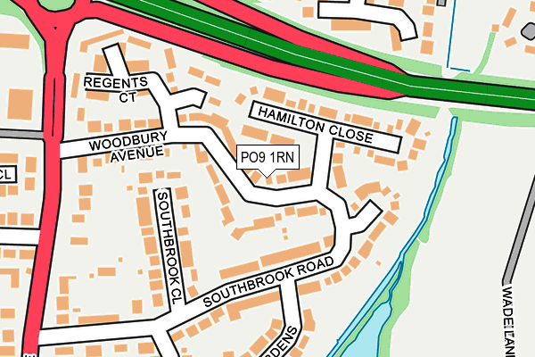 PO9 1RN map - OS OpenMap – Local (Ordnance Survey)