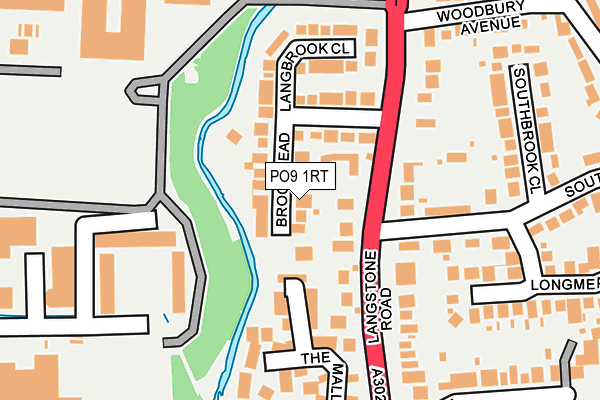 PO9 1RT map - OS OpenMap – Local (Ordnance Survey)