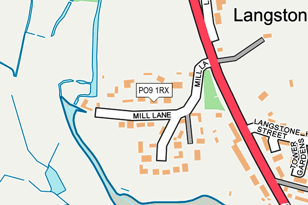 PO9 1RX map - OS OpenMap – Local (Ordnance Survey)