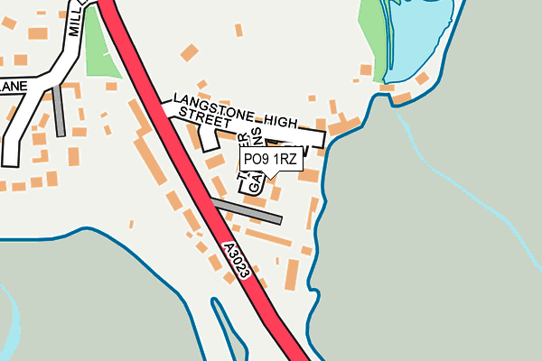 PO9 1RZ map - OS OpenMap – Local (Ordnance Survey)