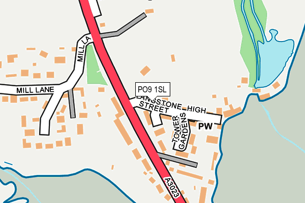 PO9 1SL map - OS OpenMap – Local (Ordnance Survey)