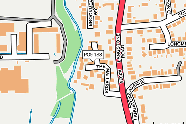 PO9 1SS map - OS OpenMap – Local (Ordnance Survey)