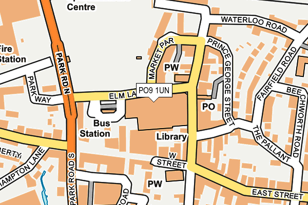 PO9 1UN map - OS OpenMap – Local (Ordnance Survey)
