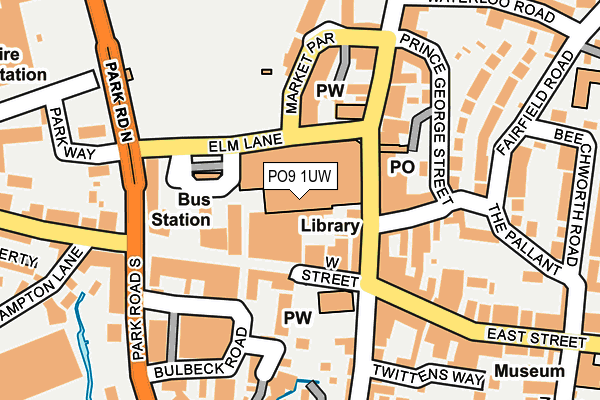 PO9 1UW map - OS OpenMap – Local (Ordnance Survey)