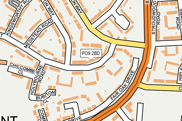PO9 2BD map - OS OpenMap – Local (Ordnance Survey)