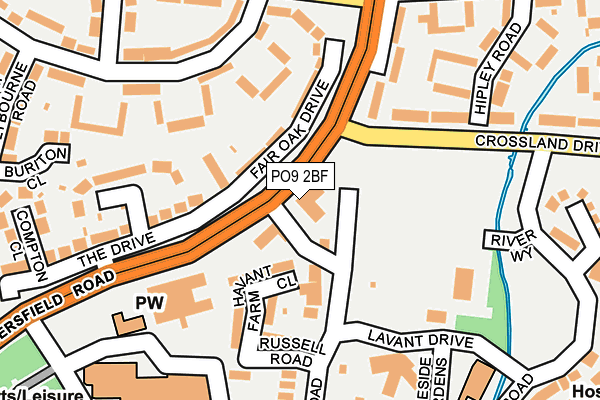PO9 2BF map - OS OpenMap – Local (Ordnance Survey)