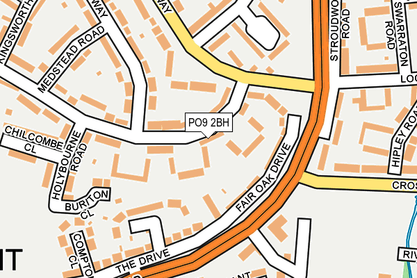 PO9 2BH map - OS OpenMap – Local (Ordnance Survey)