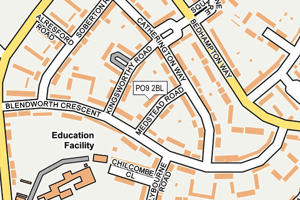 PO9 2BL map - OS OpenMap – Local (Ordnance Survey)